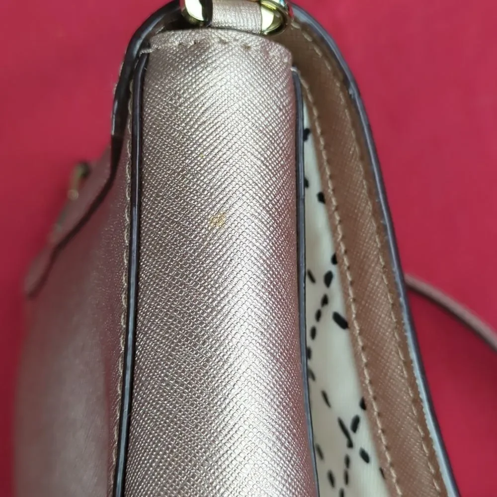 Kate Spade Greer Laurel Way Crossbody Bag Rose Gold Saffiano Leather - Picture 15 of 15